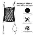NAMUNY 3-Layer Car Mesh Organizer, Stretchable Seat Back Net Bag, Barrier of Backseat Pet Kids, Cargo Tissue Purse Holder, Driver Storage Netting Pouch. 