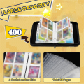 JAERBEE Trading Card Binder with Sleeves, 400 Double Sided Pocket Trading Card Binder Premium 4 Pocket PU Card Collection. 