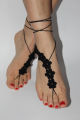 【Prices are Now don't Cotton Handmade Crochet Anklet Crocheted Barefoot Sandals Cotton Handmade Anklet National Platform. 
