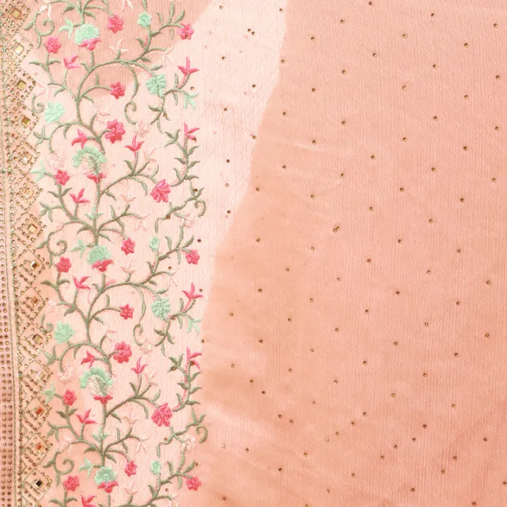 Peach%20Chiffon%20Floral%20Embroidered%20Saree%20For%20Women%20-%20Image%205