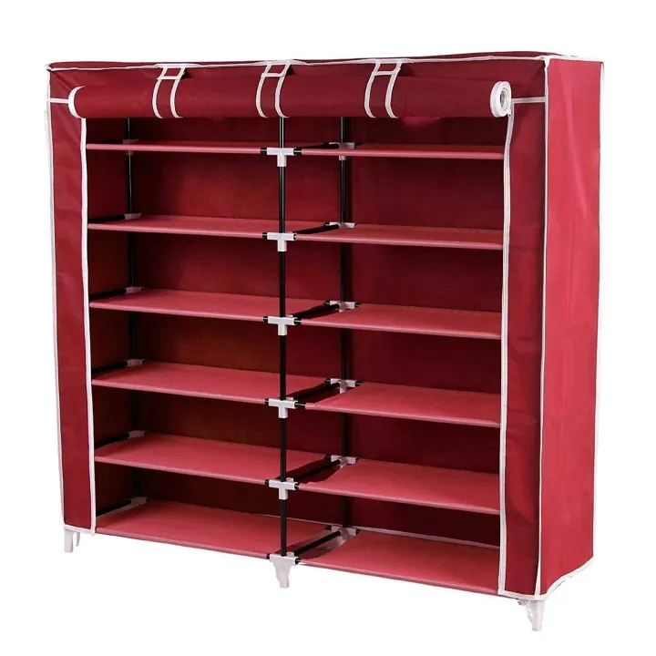 Double%20Layer%20Shoe%20Rack%202%20x%206%20Layer%20Shoe%20Rack%20%20Foldable%20Shoe%20Rack%20Dustproof%20With%20Cover%20-%20Multicolor%20-%20Image%205