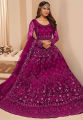 Embroidered Semi Stitched Lehenga Choli (Pink). 