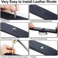 340 Sets Leather Rivet Kit Rivets Leather Double Hat Rivets Apparel Fabric for Repairing Clothes Shoes Bags Belts Easy Install D. 