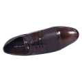 Chocolate Leather Lace Up Pattern Design Black Horse Formal Shoes For Men. 