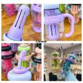 Linman Outdoor Cute Plastic Water Bottle Portable Leakproof Sports Water CupFifty percent discount with Straw with Handle Car Mounted Drinking Tumbler School Boys Girl. 
