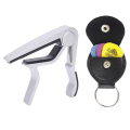 5pcs/Set Universal String Instrument Accessories, Metal Capo with PU Storage Bag & Picks for Guitar, Ukulele,. 