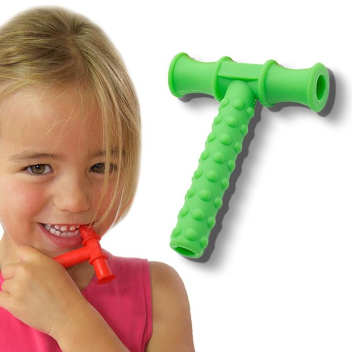 BPA-Free Silicone T-Shape Chewable Teether for Oral Motor Development ...