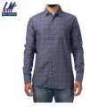 KILOMETER Dark Grey  Checkered Casual Full Shirt For Men - 020. 