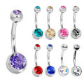 Belly Button Rings Navel Rings Body Piercing Jewelry Stainless Steel Round CZ. 