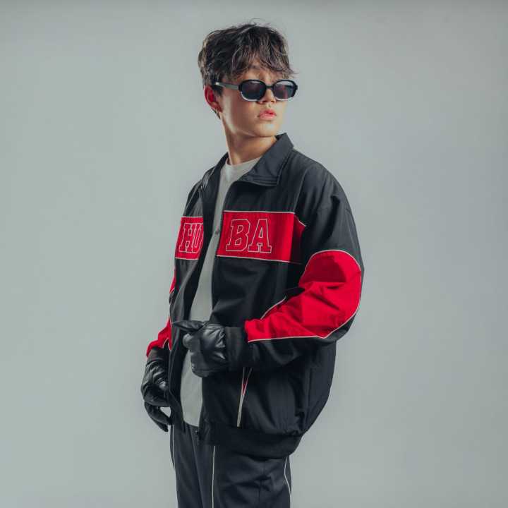 HUBA Red/Black Color Racer Jacket For Men