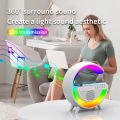 Table Lamp 10W Wireless Charger Stand Pad with Bluetooth Speaker TF RGB Multifunctional Bedside Desktop Night Light. 