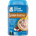 Gerber, Grain & Grow, Hearty Bits MultiGrain- Banana, Apple, Strawberry Toddler Cereal - 8 oz (227 g). 