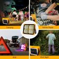 100W Portable Solar Flood Light 10000LM with 12500mAh Battery, USB Rechargeable LED Work Lamp, 5 Lighting Modes, Waterproof IP66 for Construction, Camping & Emergency Use. 