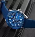 SKMEI 9253 Men's Top Luxury Chronograph Multifunction Silicone strap Quartz Movement Watch - Blue. 