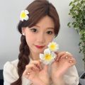 Spunky Add-ons  Plumeria Flower Hair Clips For Women Side Pins Bangs Clips Flower Hairpin Hawaii Wedding Accessories. 