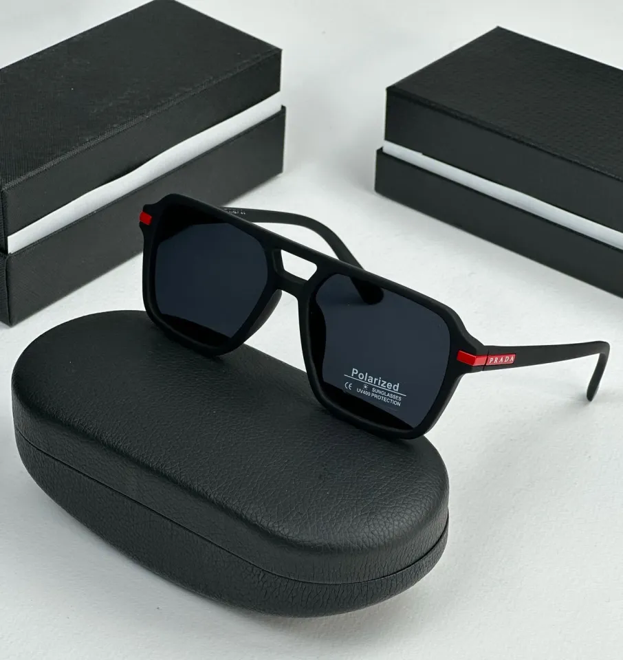 Prada WY2716 Elegant Black Unisex Sunglasses with Polarized Lenses