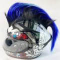 Durable Universal Mohawk Helmet Wig Lightweight with Magic Sticker Motorcycle Helmet Decorations Punk Style Cockscomb Wigs. 
