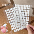 100pcs Press On Double Side Jelly Tape Nail Glue Adhesive Clear Stickers Manicure Nail Art Display Stand Salon Practice Showing Fengshi. 
