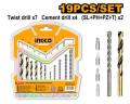 Ingco New 19 Pcs Drill Bits & Screwdriver Bits Set AKSDB1901. 