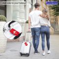 DISICHEN 【Must-Have Gadgets】 Reusable Metal Travel Luggage Tags Aluminium Suitcase Labels with Ropes Bag Tag Stainless Steel Loop Name ID Card for Suitcase. 
