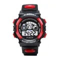 Sports Outdoor Digital Time with LED Digital Time Multifunctional Wristwatch For Kids Red. 