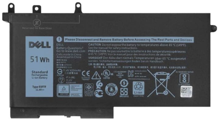 Dell 93FTF Laptop Battery Compatible with Dell Precision 15 3520 3530 Latitude E5280 E5480 E5580 E5490 E5590 E5480 E5290 E5591 E5491 Series