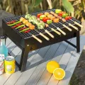 Chrome Plated Portable Outdoor Steel Collapsible Barbeque Grill. 