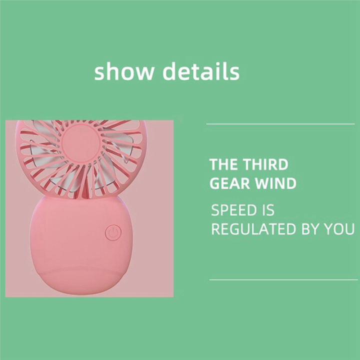 JAERBEE%202X%20Summer%20Portable%20Mini%20Fan%20Small%20Pocket%20Fan%20Cartoon%20Fan%20Hand-Held%20Fan%20for%20Outdoor%20Mini%20Electric%20Fan,Pink%20-%20Image%204