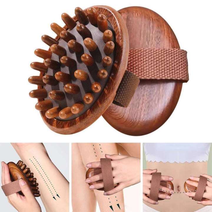 New Multi-Functional Comb Handheld Wooden Meridian Brush Head Portable Spa Air Cushion Belly Massage
