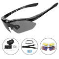 Rockbros Cycling Glasses Polarized Sunglasses With 5 Interchangeable Lenses For Mountain Bike. 