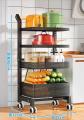 Stainless Steel 4 Layer Fruit and Vegetable Onion Potato Basket | Stand Trolley Kitchen Rack -Triple Tire Trolley Shelf | Rust Free Stainless Steel Kitchen Trolley. 