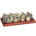 (GGBR) Coin Display Rack Coin Collecting Rack Wooden Coin Collecting Rack for Desk. 