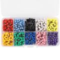 fasdaga 2000 Pieces 1/8 Inch Map Push Pins Map Tacks with Round Heads and Steel Needle Points 10 Colors (Each Color 200 PCS). 