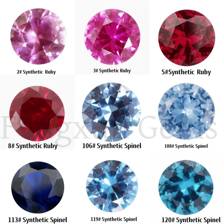 1.0~3.0mm100pcs Synthetic Ruby Red Beads Round Nano Loose Blue Spinel Stones Cubic Zirconia Multicolor Gems For Jewelry AAAAA