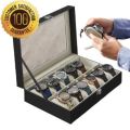 Qubix 12 Slots Smart Watch Box PU Leather Watch Display Case Storage Box Organizer. 