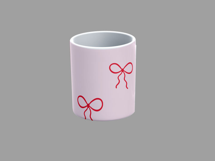 Aesthetic Pink Ribbon Bow Ceramic Coffee Mug – Cute Aesthetic Tea Cup for Girls & Women
