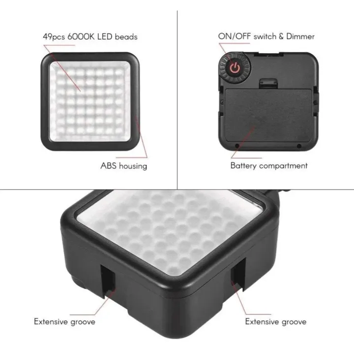 49%20LED%20Video%20Camera%20Light%20Panel%20Lamp%206000K%20for%20DSLR%20Camera%20and%20Camcorder%20-%20Image%204