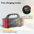 USB Rechargeable Flashlight Solar LED Light with COB Work Light 4 Gear Charge Mobile Phone Camping Lamp ,2678 Rose Red. 