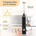 USB Rechargeable Handheld Milk Frother and Coffee Blender | Electric Beater for Cappuccino | 2 Detachable Whisks for Milk and Egg Mixing. 