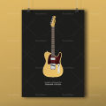 Home decoration guitar poster music gift, guitar music poster painting cafe wall old stickers living room print poster bar print. 