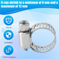 15 Pcs Stainless Steel 8mm to 12mm Hose Pipe Clamps Clips Fastener. 