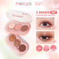 PINKFLASH 3 Colors Glitter Eyeshadow Palette Waterproof Long-lasting Non-cakey High Pigment Eye Shadow Powder Makeup Cosmetics. 