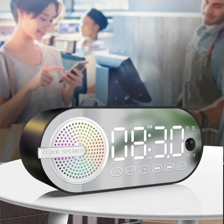 Wireless%20BT%20Speaker%20Small%20Alarm%20Clock%20with%20Dual%20Alarms%20Human-Activated%20Living%20Room%20Office%20Decoration%20-%20Image%203
