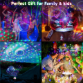 2-Pack Portable Mini Disco Ball Light for Party, RGB DJ Strobe Light with Remote Control, Sound Activated Stage Lights. 