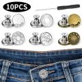 10Pcs/pack Adjustable With Screwdriver Jeans Buttons Clothing Pants Nail Free Waist Extenders Button 17mm Sewing Accessories Waist Buckle Jeans. 