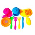 Kids Play Kitchen Pretend Bhadakuti Accessory Toy Set Plates And Dishes Including Food Pots Pans and Cooking Utensils BL. 