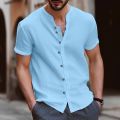 Shirt Casual Style Beach Short Sleeve Collarless Fashion High Bargain price Quality Men's Polo Shirt Men's Collarless T Clothing Top. 