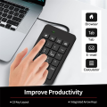 ARELENE Wired Number Pad, USB 23 Key Numeric Keypad Financial Accounting Keyboard Office Accessories for Laptop, PC, Computer. 