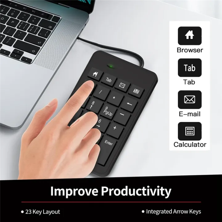 ARELENE%20Wired%20Number%20Pad,%20USB%2023%20Key%20Numeric%20Keypad%20Financial%20Accounting%20Keyboard%20Office%20Accessories%20for%20Laptop,%20PC,%20Computer%20-%20Image%203