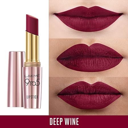 Lakme 9 To 5 Primer+Matte MP6 Deep Wine Lipsticks - (3.6gm)